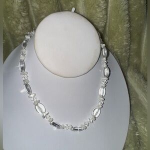 Vintage Swarovski Crystal & Mother of Pearl Stones Choker